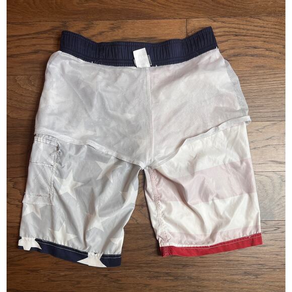 American Flag Swim Trunks USA Patriotic Stars Stripes Swimsuit Shorts - Picture 8 of 8